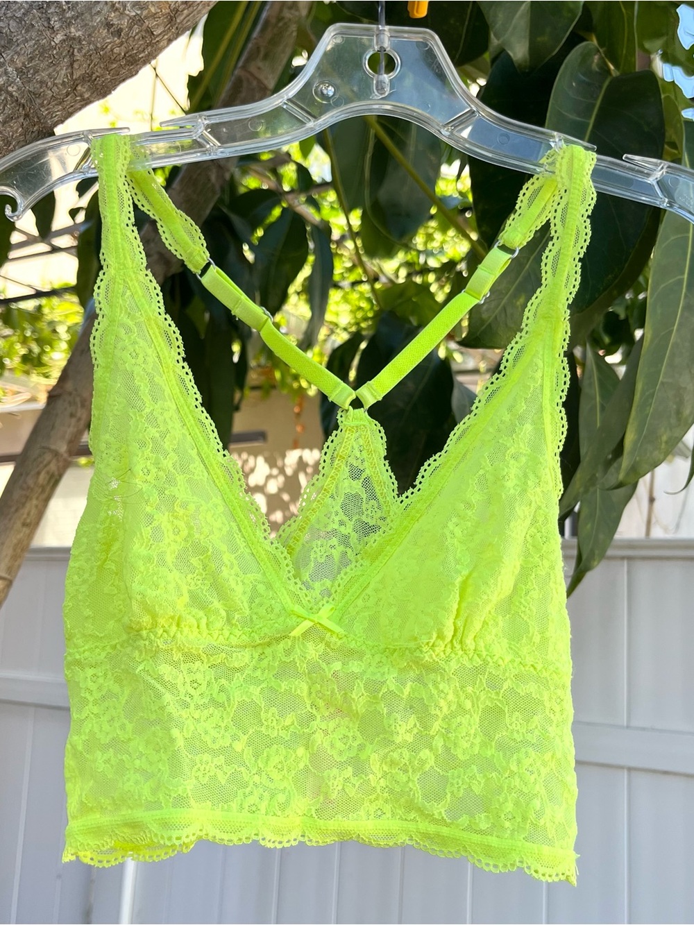 Victoria’s Secret Neon Green Lace Bralette.